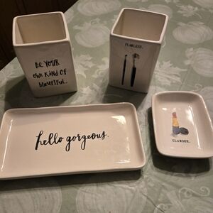 Rae Dunn makeup display